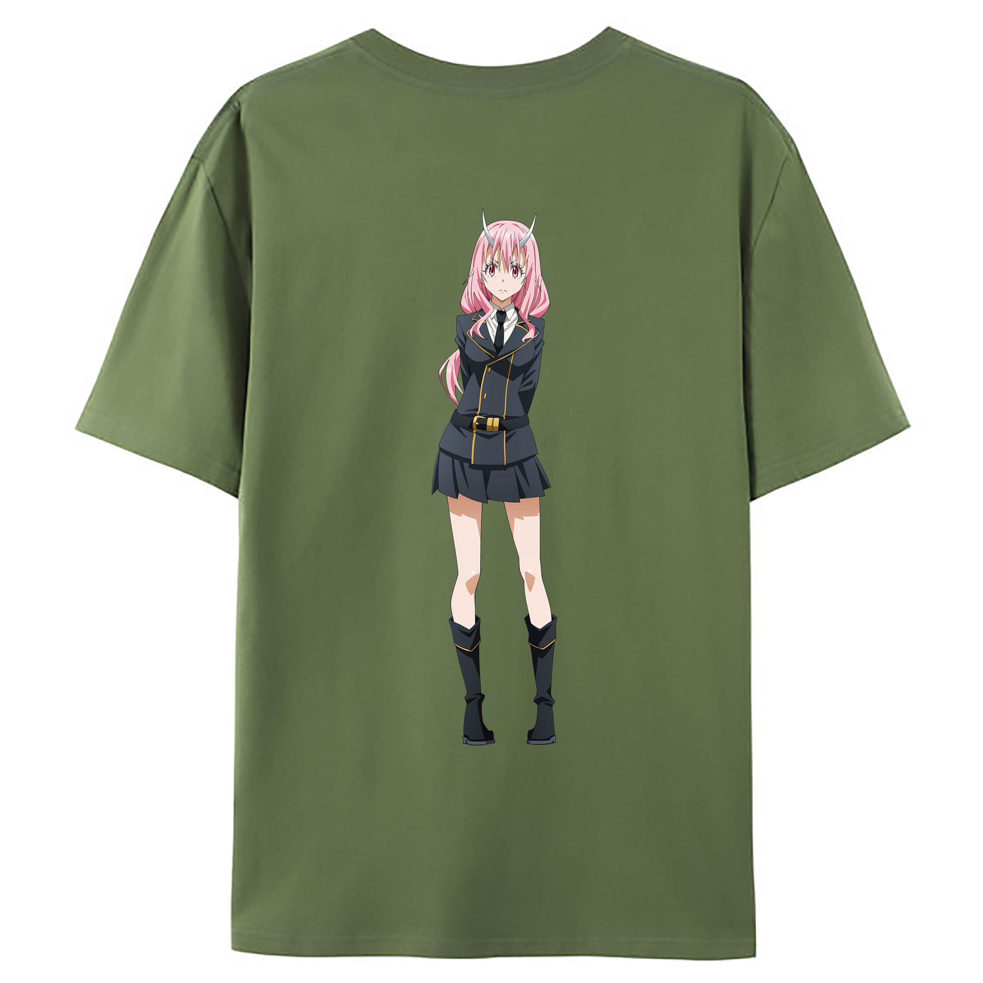 （画像用） 転スラ Regarding Reincarnated to Slime 綿100％ メンズ半袖Tシャツ（バックプリント） 通気性